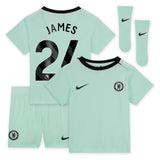 Chelsea Third Stadium Kit 2023-24 - Infants with James 24 printing - Kit Captain