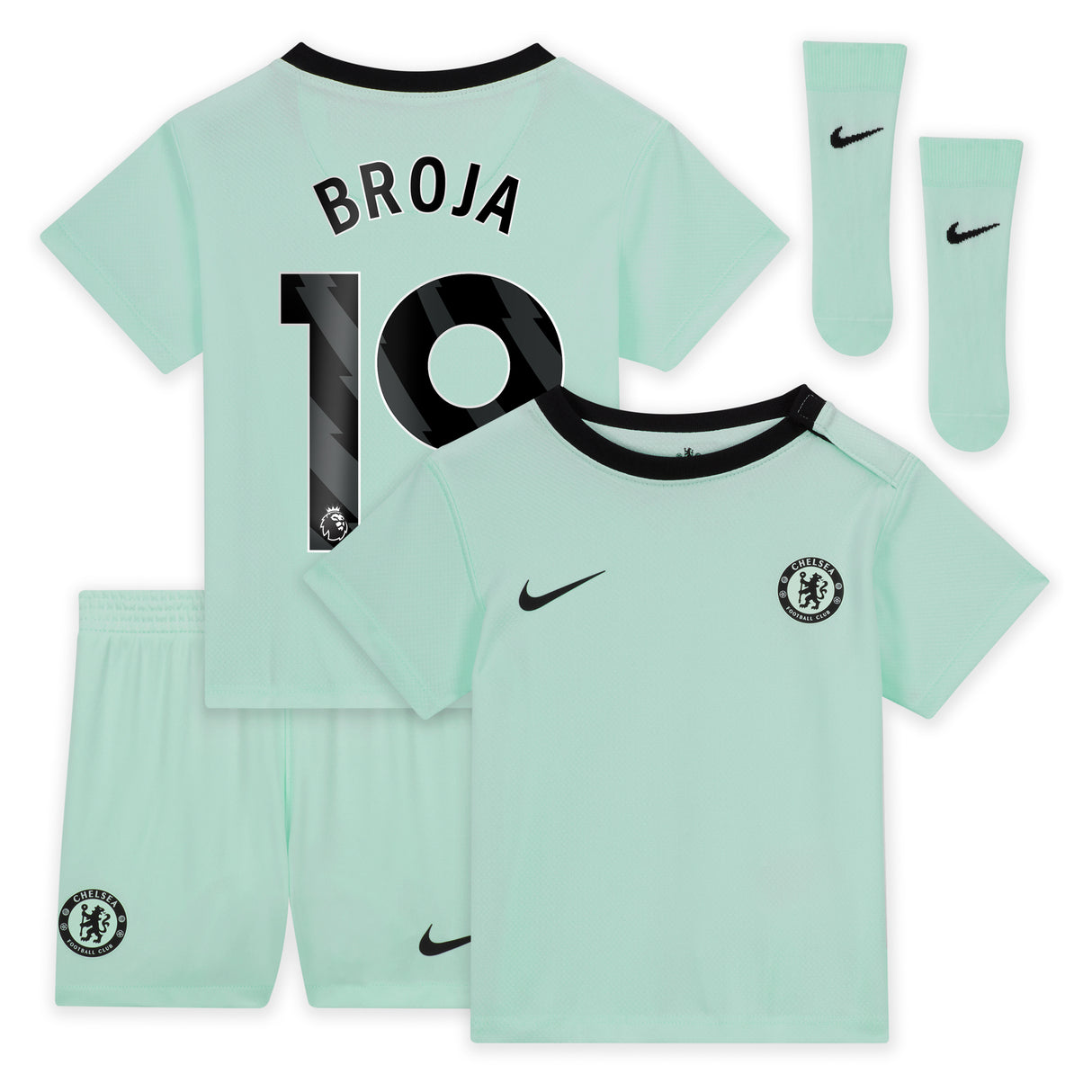 Chelsea Third Stadium Kit 2023-24 - Infants with Broja 19 printing - Kit Captain