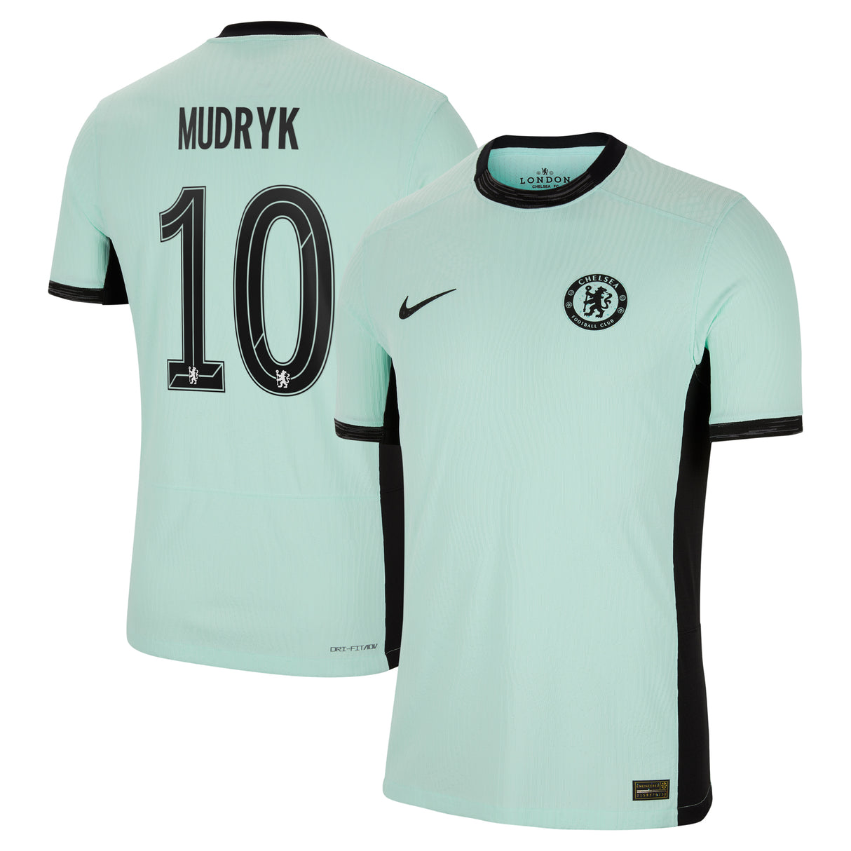 Chelsea Cup Third Vapor Match Shirt 2023-24 with Mudryk 10 printing - Kit Captain