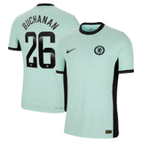 Chelsea WSL Third Vapor Match Shirt 2023-24 with Buchanan 26 printing - Kit Captain