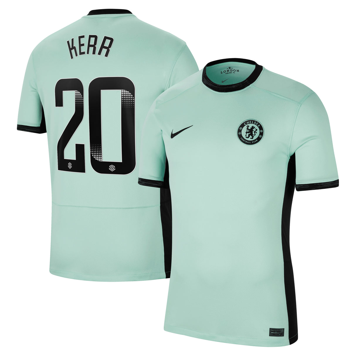 Chelsea WSL Third Stadium Shirt 2023-24 with Kerr 20 printing - Kit Captain