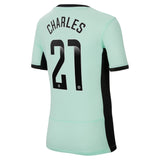 Chelsea WSL Third Stadium Shirt 2023-24 - Kids with Charles 21 printing - Kit Captain