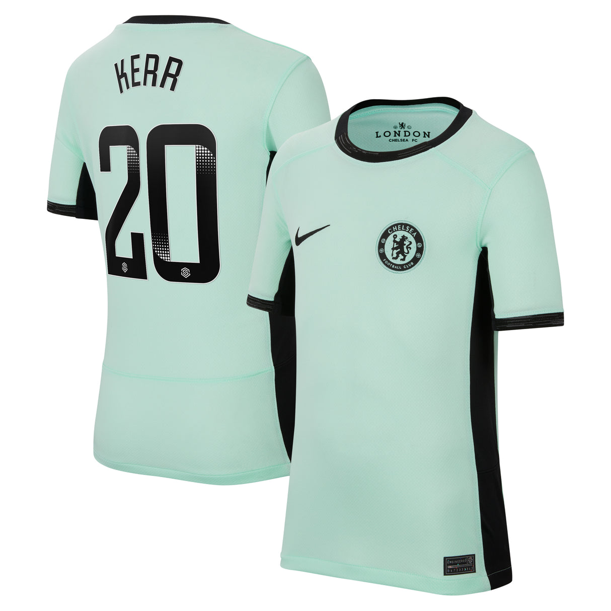 Chelsea WSL Third Stadium Shirt 2023-24 - Kids with Kerr 20 printing - Kit Captain