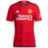 Manchester United EPL adidas Home Authentic Shirt 2023-24 with Rashford 10 printing - Kit Captain