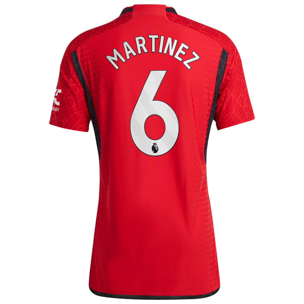 Manchester United EPL adidas Home Authentic Shirt 2023-24 with Martinez 6 printing - Kit Captain