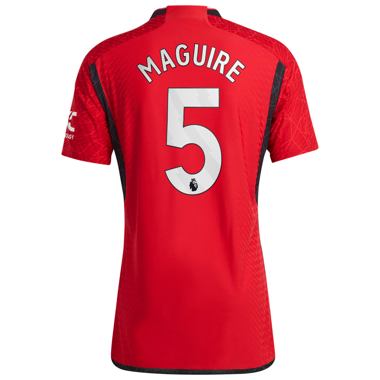 Manchester United EPL adidas Home Authentic Shirt 2023-24 with Maguire 5 printing - Kit Captain