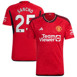 Manchester United EPL adidas Home Shirt 2023-24 with Sancho 25 printing - Kit Captain