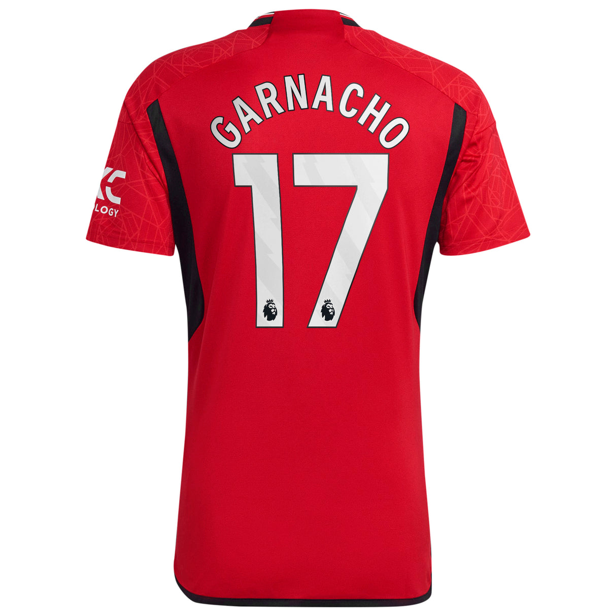 Manchester United EPL Home Shirt 2023-24 with Garnacho 17 printing - Kit Captain