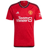 Manchester United EPL adidas Home Shirt 2023-24 with Van De Beek 34 printing - Kit Captain