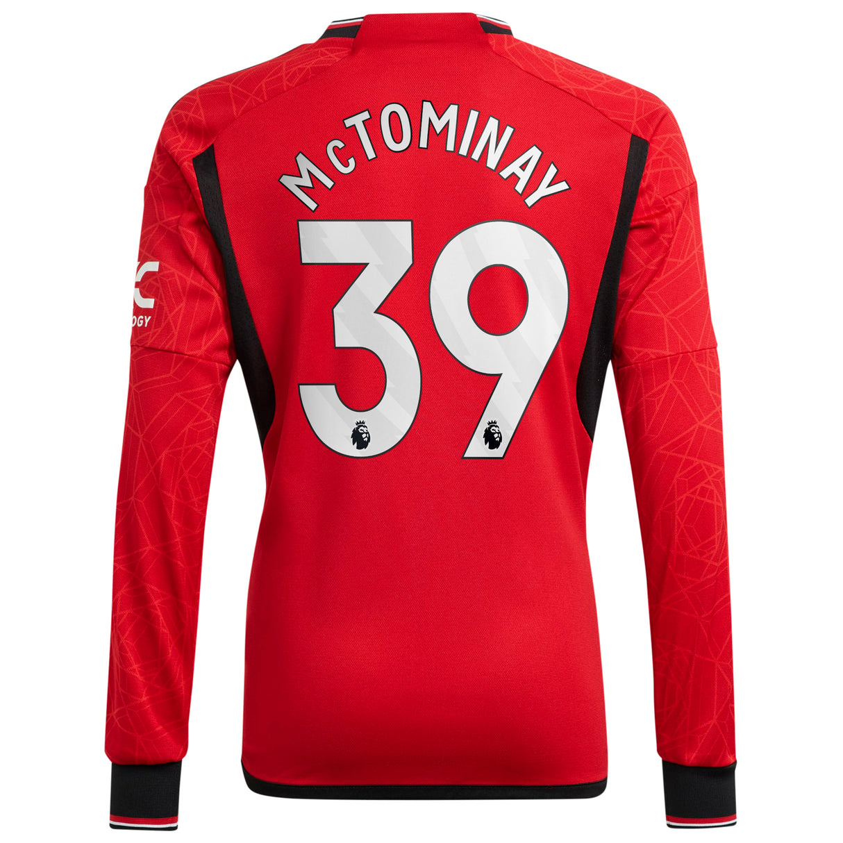 Manchester United EPL adidas Home Shirt 2023-24 - Long Sleeve with McTominay 39 printing - Kit Captain