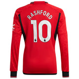 Manchester United EPL adidas Home Shirt 2023-24 - Long Sleeve with Rashford 10 printing - Kit Captain