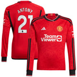 Manchester United EPL adidas Home Shirt 2023-24 - Long Sleeve with Antony 21 printing