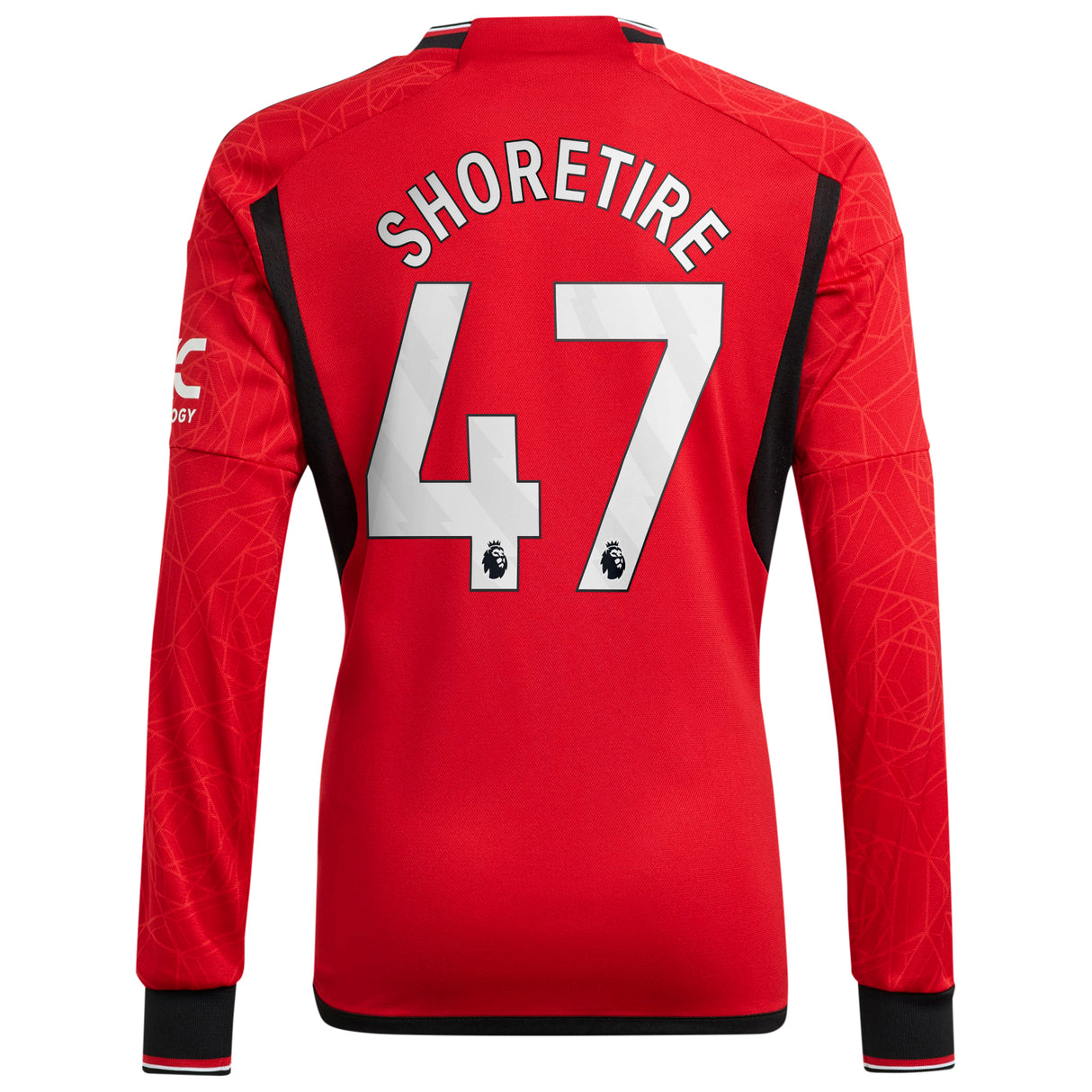 Manchester United EPL adidas Home Shirt 2023-24 - Long Sleeve with Shoretire 47 printing - Kit Captain