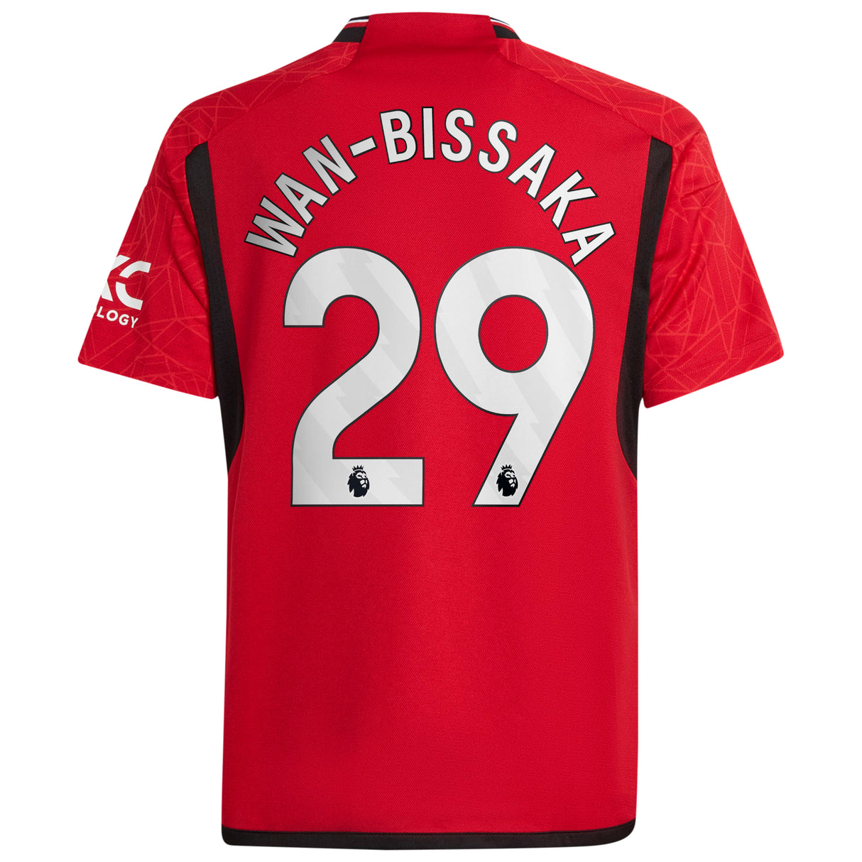 Manchester United EPL adidas Home Shirt 2023-24 - Kids with Wan-Bissaka 29 printing - Kit Captain