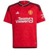 Manchester United EPL adidas Home Shirt 2023-24 - Kids with McTominay 39 printing - Kit Captain