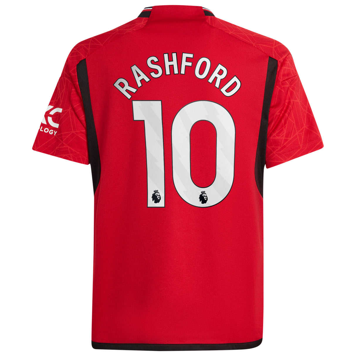 Manchester United EPL adidas Home Shirt 2023-24 - Kids with Rashford 10 printing - Kit Captain