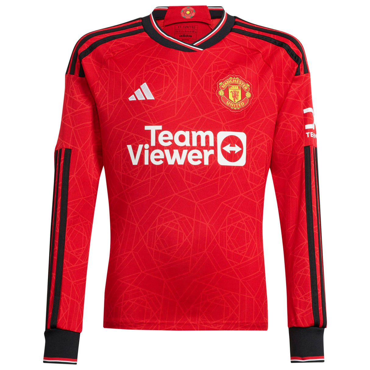 Manchester United EPL adidas Home Shirt 2023-24 - Kids - Long Sleeve with Pellistri 28 printing - Kit Captain