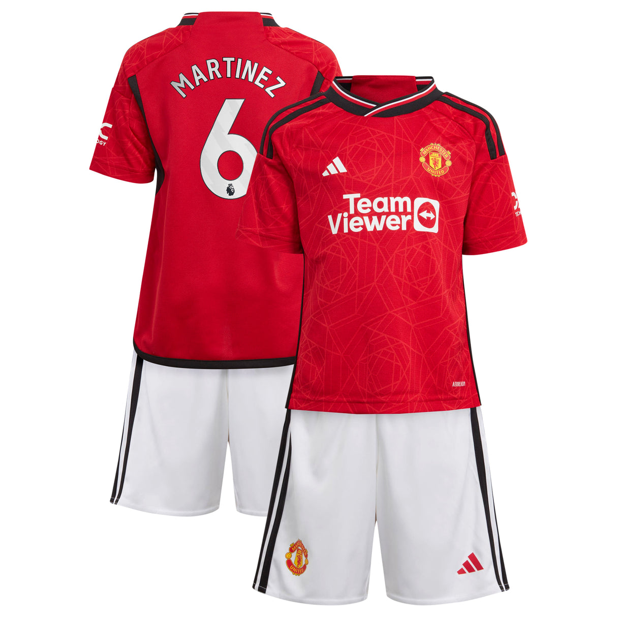 Manchester United EPL adidas Home Minikit 2023-24 with Martinez 6 printing - Kit Captain