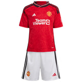 Manchester United EPL adidas Home Minikit 2023-24 with Malacia 12 printing - Kit Captain