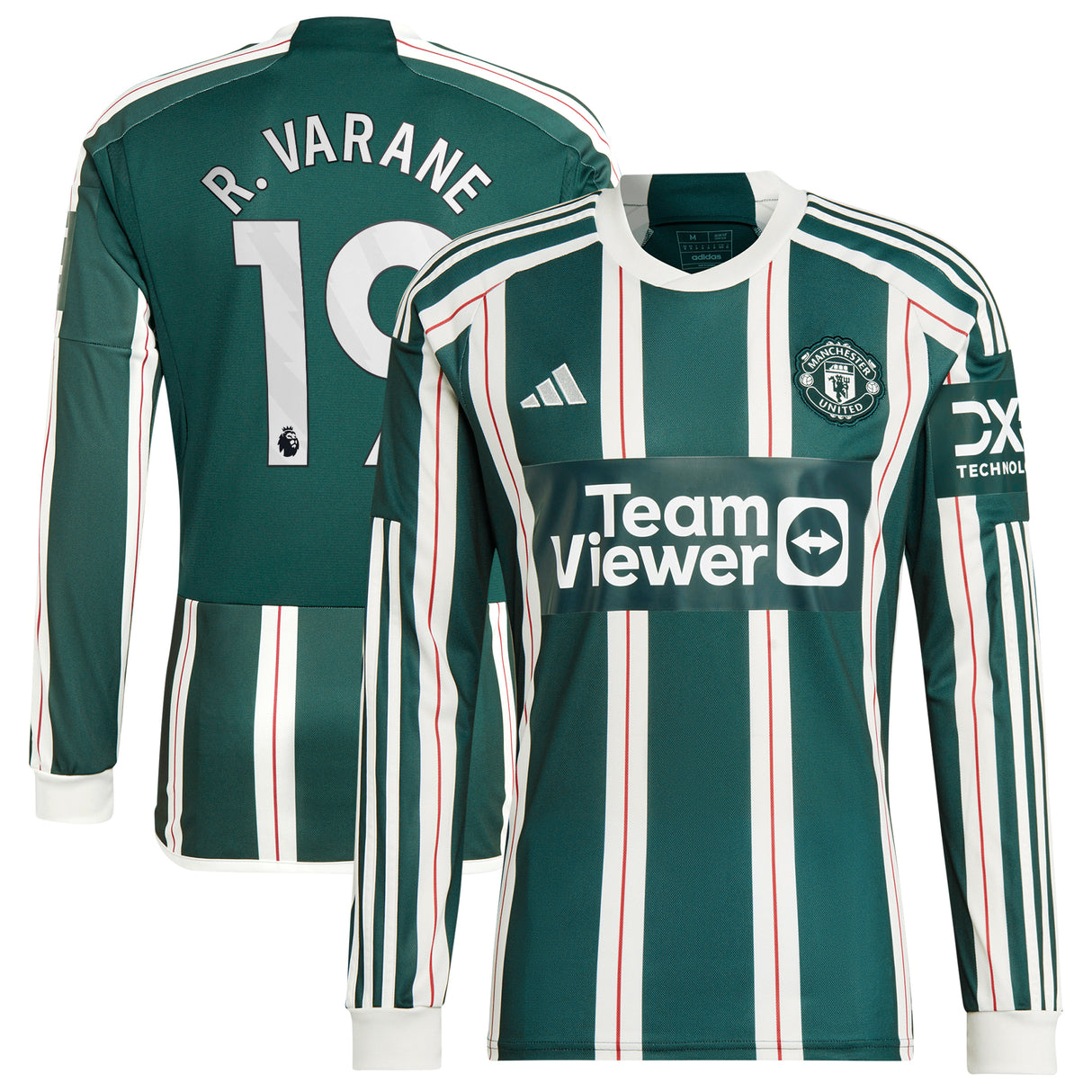 Manchester United EPL adidas Away Shirt 2023-24 - Long Sleeve with R. Varane 19 printing