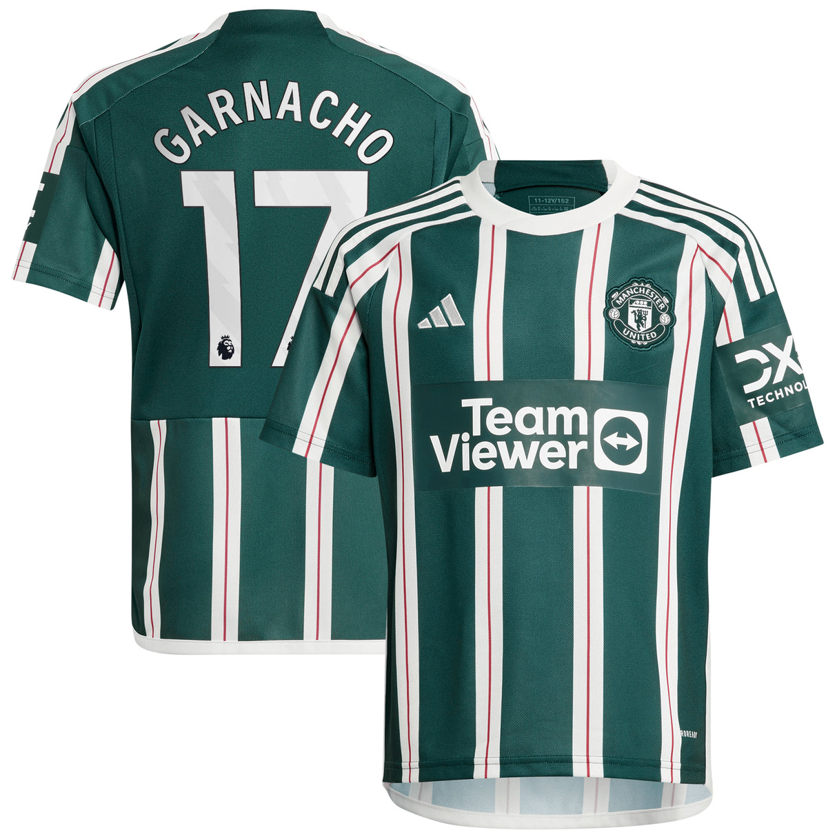 Manchester United EPL Away Shirt 2023-24 - Kids with Garnacho 17 printing - Kit Captain