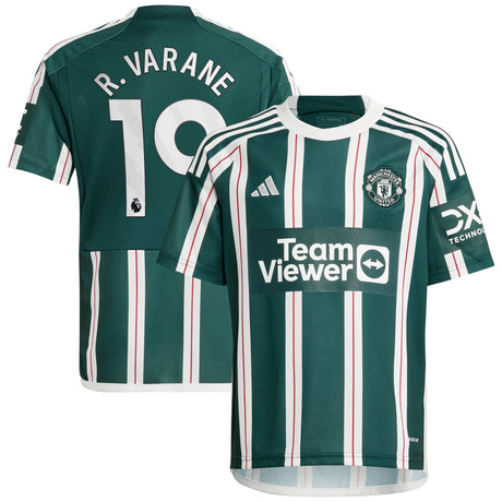 Manchester United EPL adidas Away Shirt 2023-24 - Kids with R. Varane 19 printing - Kit Captain