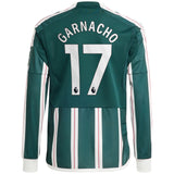 Manchester United EPL Away Shirt 2023-24 - Kids - Long Sleeve with Garnacho 17 printing - Kit Captain