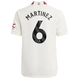 Manchester United EPL adidas Third Shirt 2023-24 - Kids with Martinez 6 printing - Kit Captain