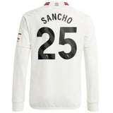 Manchester United EPL adidas Third Shirt 2023-24 - Kids - Long Sleeve with Sancho 25 printing - Kit Captain