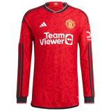 Manchester United WSL adidas Home Authentic Shirt 2023-24 - Long Sleeve with Ladd 12 printing - Kit Captain