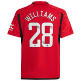 Manchester United WSL adidas Home Shirt 2023-24 - Kids with Williams 28 printing - Kit Captain