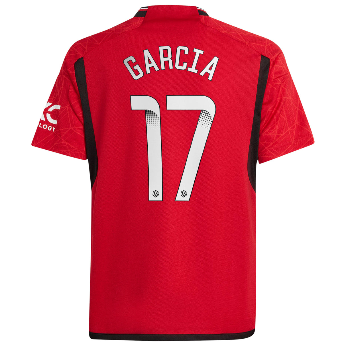 Manchester United WSL adidas Home Shirt 2023-24 - Kids with L. Garcia 17 printing - Kit Captain