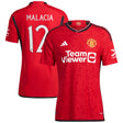 Manchester United Cup Home Authentic Shirt 2023-24 with Malacia 12 printing - Kit Captain