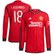 Manchester United Cup Home Authentic Shirt 2023-24 - Long sleeve with Casemiro 18 printing - Kit Captain