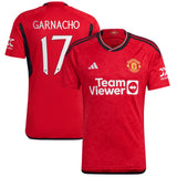 Manchester United Cup Home Shirt 2023-24 with Garnacho 17 printing - Kit Captain