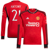 Manchester United Cup Home Shirt 2023-24 - Long Sleeve with Antony 21 printing