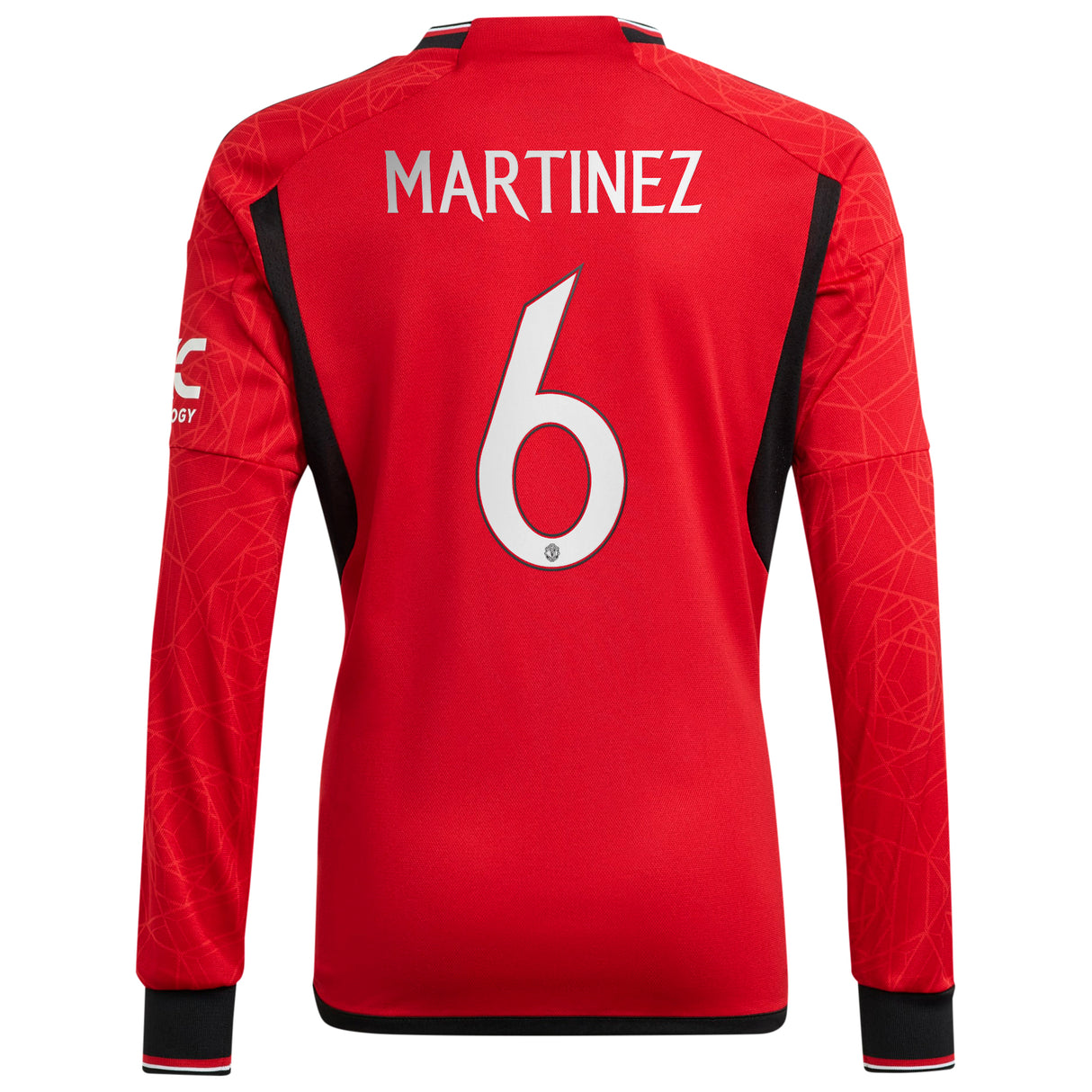 Manchester United Cup Home Shirt 2023-24 - Long Sleeve with Martinez 6 printing - Kit Captain