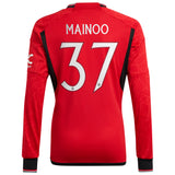 Manchester United Cup Home Shirt 2023-24 - Long Sleeve with Mainoo 37 printing - Kit Captain