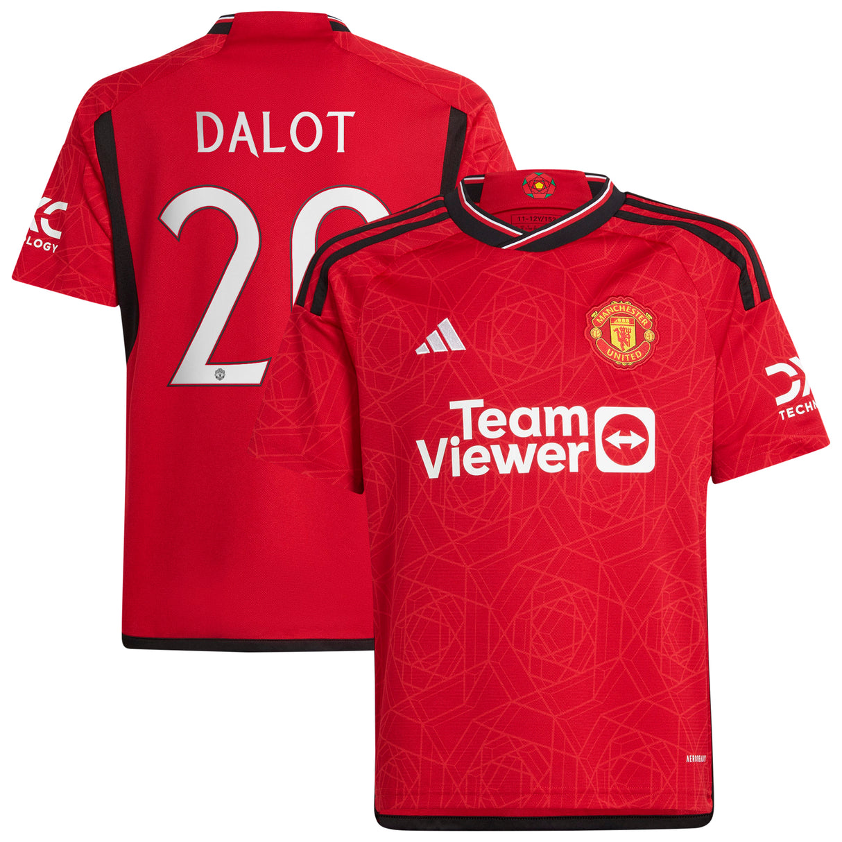 Manchester United Cup Home Shirt 2023-24 - Kids with Dalot 20 printing - Kit Captain