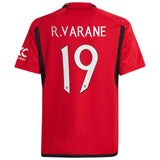 Manchester United Cup Home Shirt 2023-24 - Kids with R. Varane 19 printing - Kit Captain