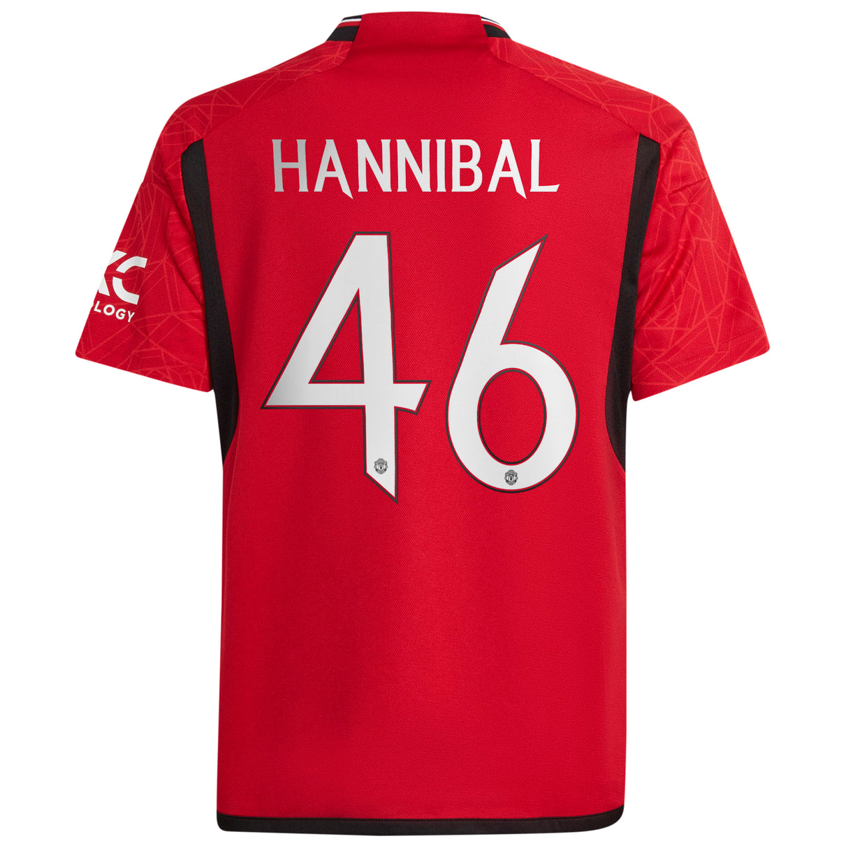 Manchester United Cup Home Shirt 2023-24 - Kids with Hannibal 46 printing - Kit Captain