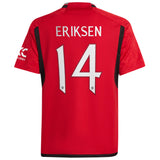 Manchester United Cup Home Shirt 2023-24 - Kids with Eriksen 14 printing - Kit Captain