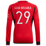 Manchester United Cup Home Shirt 2023-24 - Kids - Long Sleeve with Wan-Bissaka 29 printing - Kit Captain