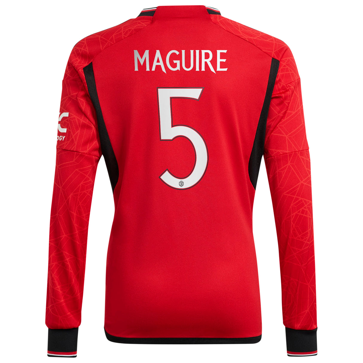 Manchester United Cup Home Shirt 2023-24 - Kids - Long Sleeve with Maguire 5 printing - Kit Captain