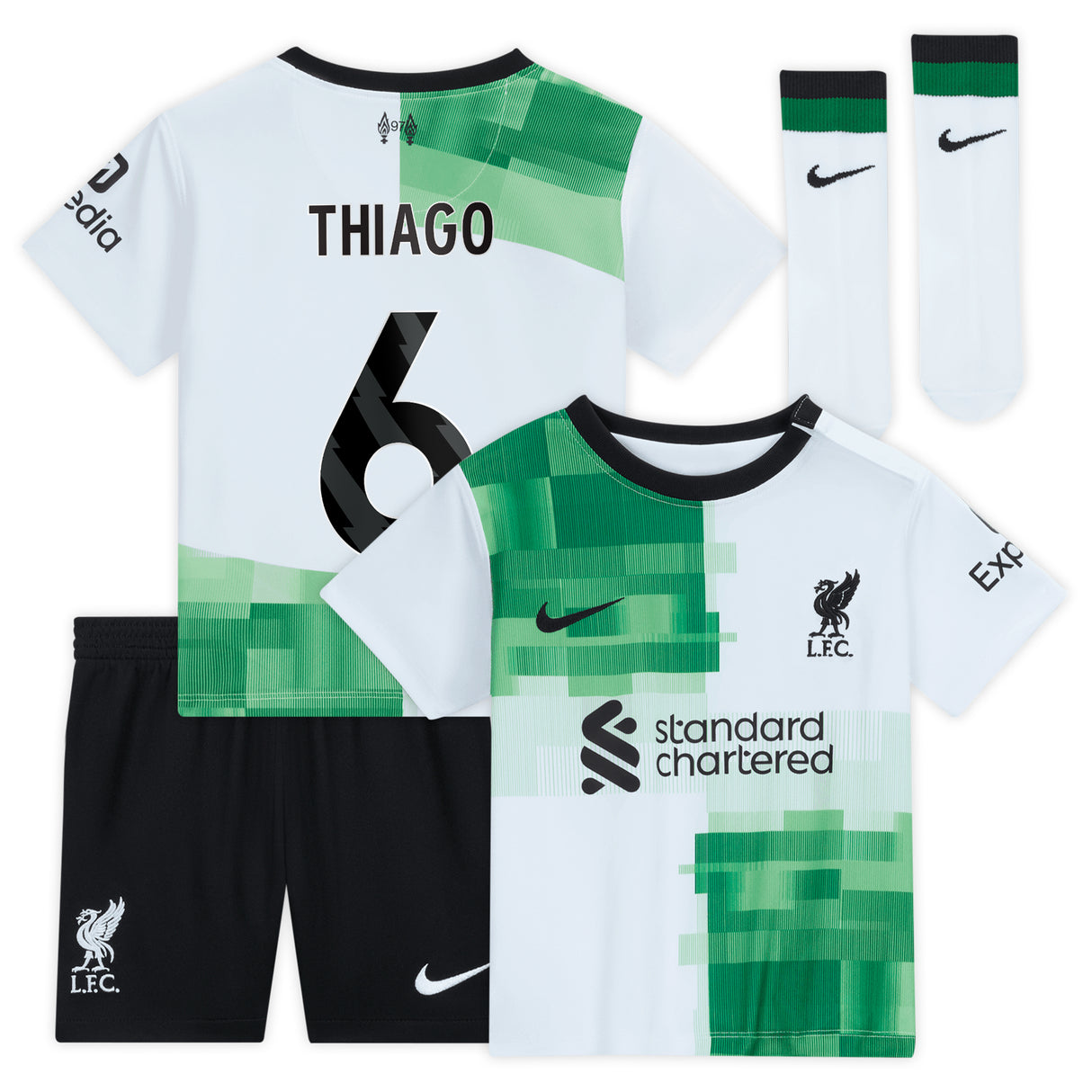 Liverpool Nike Away Stadium Kit - 2023-24 - Infant with Thiago 6 printing - Kit Captain