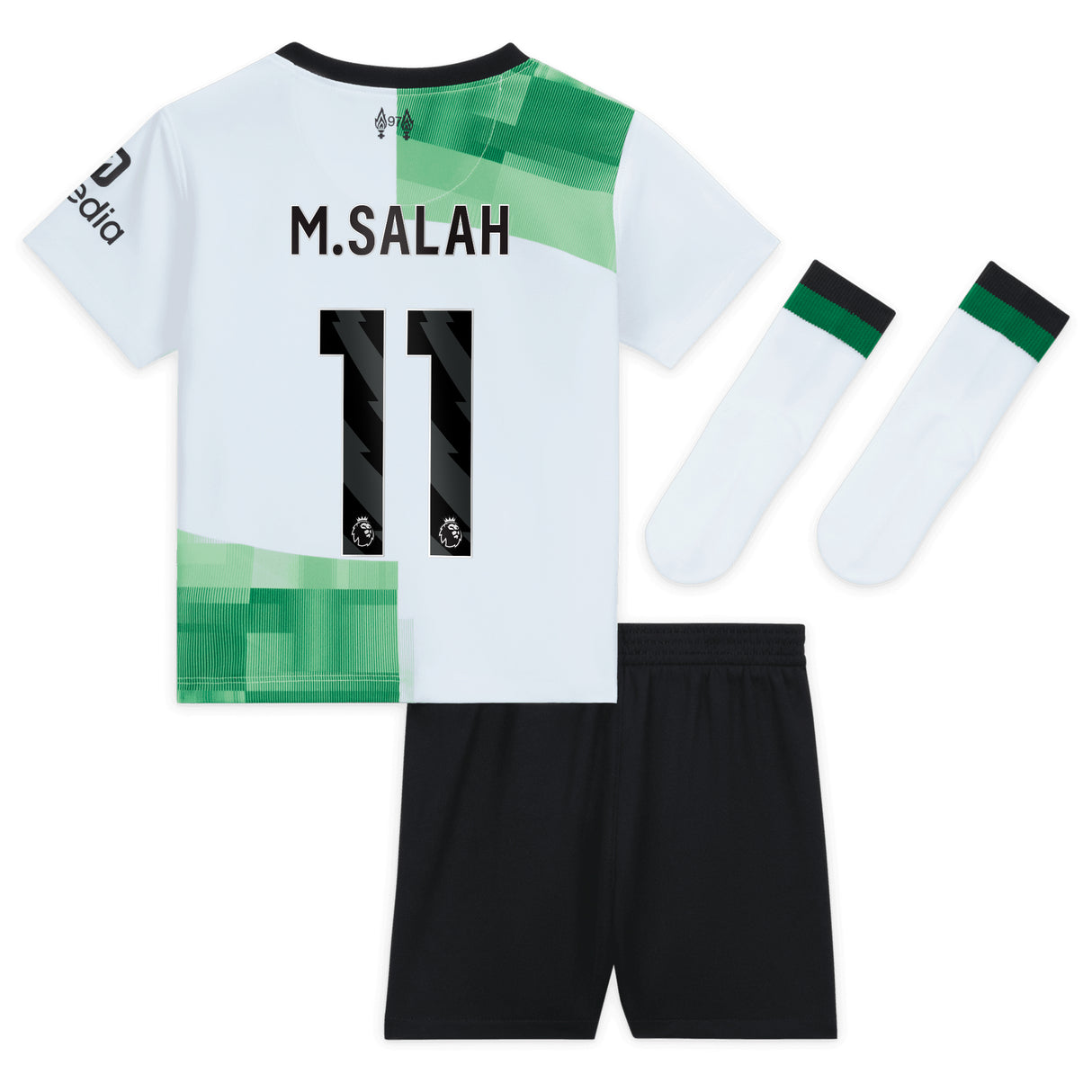 Liverpool Nike Away Stadium Kit - 2023-24 - Infant with M.Salah 11 printing - Kit Captain