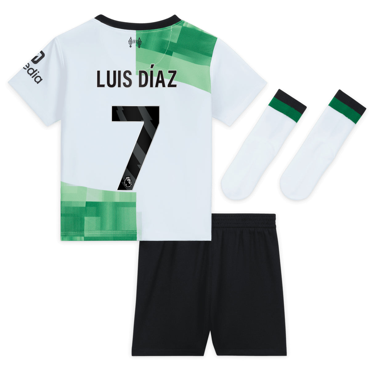 Liverpool Nike Away Stadium Kit - 2023-24 - Infant with Luis Dí­az 7 printing - Kit Captain