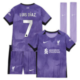 Liverpool Nike Third Stadium Kit 2023-24 - Little Kids with Luis Dí­az 7 printing - Kit Captain