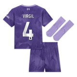 Liverpool Nike Third Stadium Mini Kit 2023-24 - Infant with Virgil 4 printing - Kit Captain