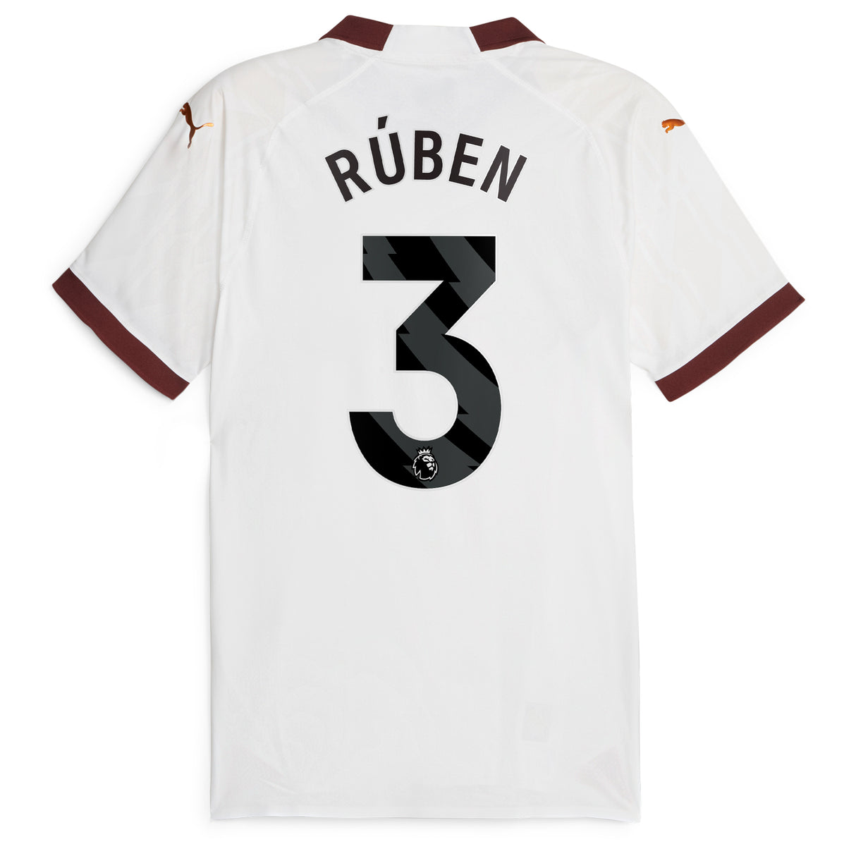 Manchester City Puma Away Authentic Shirt 2023-24 with Rúben 3 printing - Kit Captain